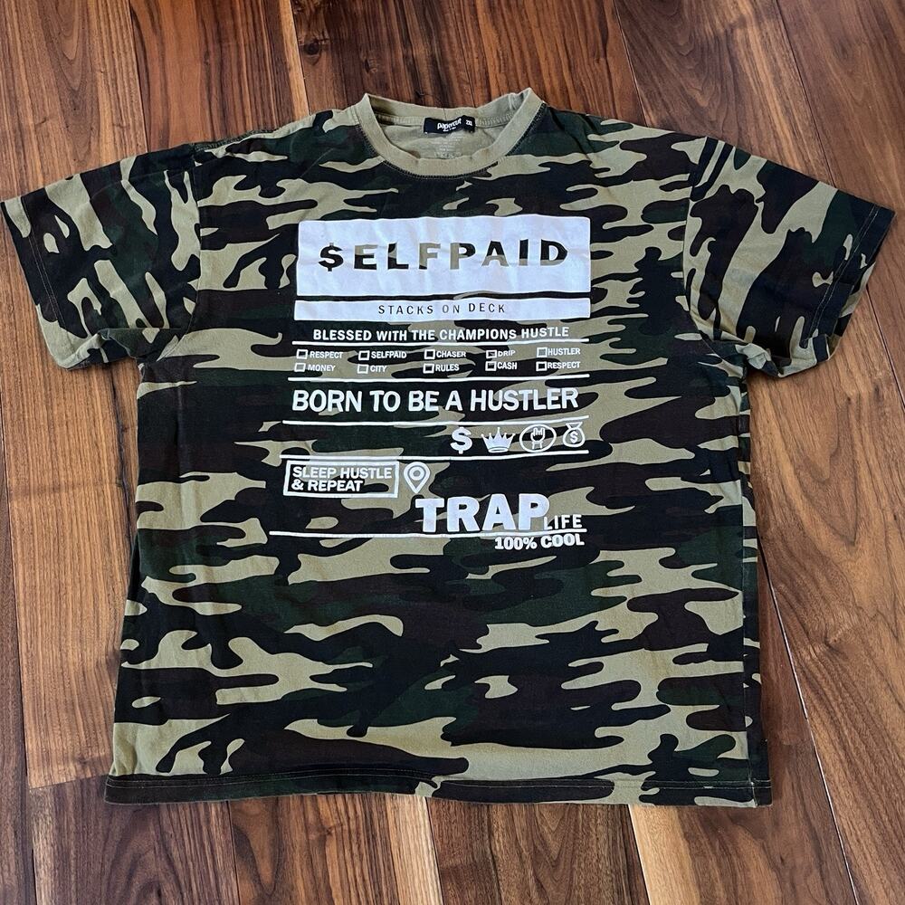 Papercut Camo T-Shirt Green Size 2XL